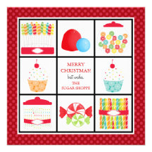 Candy Shop Business Christmas Cards Personalized Invite