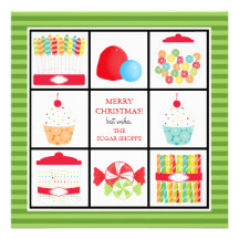 Candy Shop Business Christmas Cards Custom Announcements