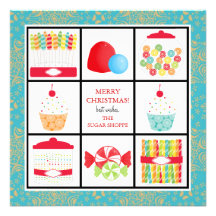 Candy Shop Business Christmas Cards Invite