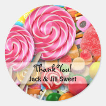 Candy Sticker Sweet Sixteen Birthday Thank You