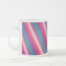 Candy Stripe Pink Purple Teal Coffee Mugs