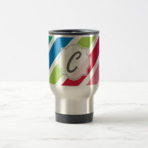 Candy Stripe Thick Diagonal - Edit the Text Mug