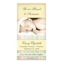 Candy Striped Photo Card: Girl