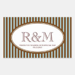 Candy stripes blue classic monogram favor seal sticker