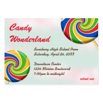 Candy wonderland custom logo prom admission ticket business cards