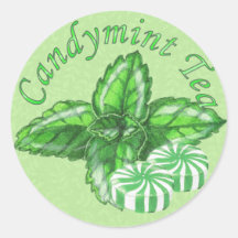 Candymint Tea Label Round Sticker