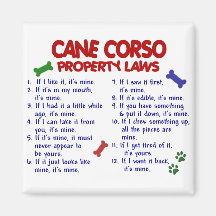CANE CORSO Property Laws 2 Magnet