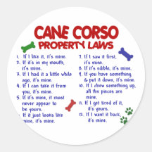 CANE CORSO Property Laws 2 Round Stickers
