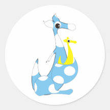 canguru autocollants ronds