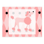 Caniche rose carte postale