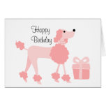 Caniche rose cartes de vœux