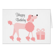 Caniche rose cartes de vœux