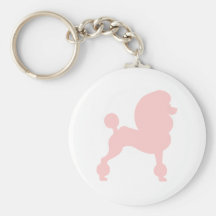 Caniche standard coupé (dans rose-clair) porte-clés