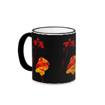 Canna Lilies on Black Mugs