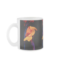 Canna Lilies on Black With Blue Coffee Mugs