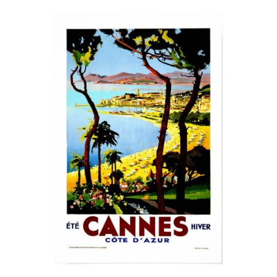 Cannes France Vintage Travel Posters by Zazilicious