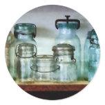 Canning Jars on Shelf Round Sticker