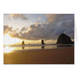 Cannon Beach Oregon Sunset Greeting Cards