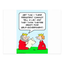 cannot tell lie king self government postcards