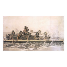 Canoe of the Sandwich Islands. Hawaii. c. 1778 Business Card