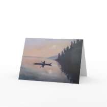 Canoe on a Peaceful Lake Greeting Card