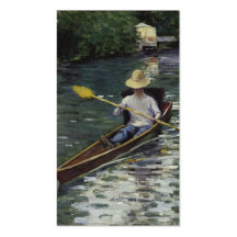 Canoe on the Yerres River - Gustave Caillebotte Business Card Templates