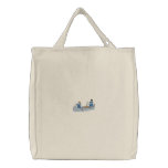 Canoe with people embroidered bags