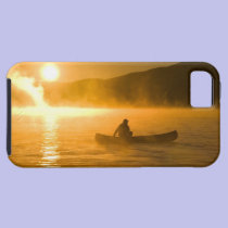 Canoeing in Lily Bay at sunrise, Moosehead Lake, casemate cases