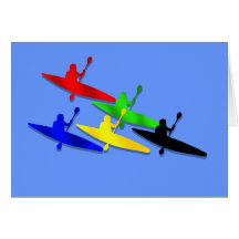 Canoeing Kyaking Canoe kyak water sports Greeting Card