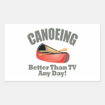 Canoeing Rectangular Stickers