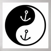 Canotage de Yin Yang Affiches