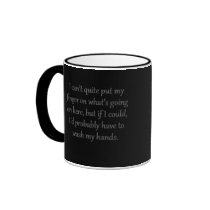 Can't put my finger on it (sq) coffee mug