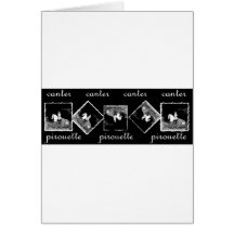 Canter Pirouette black Greeting Cards