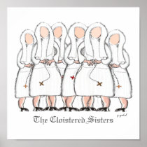 Canvas Pen & Ink Nun Art "The Cloistered Sisters" Posters