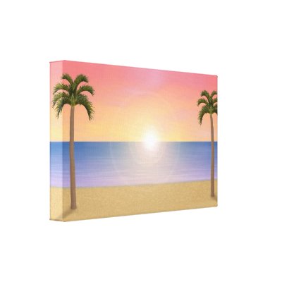 Canvas Print: Sunset / Sunrise Beach Scene by spiritswitchboard