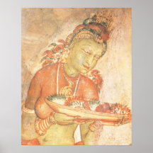 Canvas Print Vintage Fresco woman painting Asian