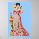 CANVAS WALL ART VICTORIAN ERA FRENCH LADY WITH FAN