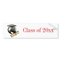Cap and Diploma Bumper Sticker