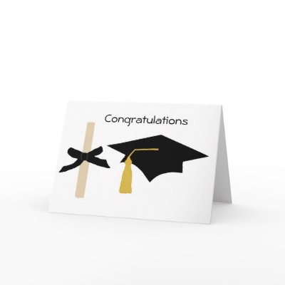 Cap and diploma, Congratulations blank card by marcya7