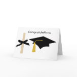 Cap and diploma, Congratulations blank card