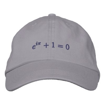 Cap: Euler's identity embroidered, small, grey by dantopa