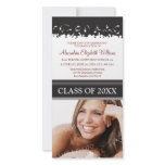 Cap & Gown Graduation Announcement (black) Photo Card