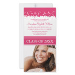 Cap & Gown Graduation Announcement (pink) Personalized Photo Card