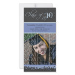 Cap & Gown Graduation Photo Announcement (lilac) Custom Photo Card