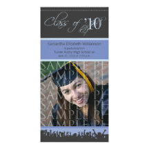 Cap & Gown Graduation Photo Announcement (lilac) Custom Photo Card