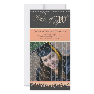 Cap & Gown Graduation Photo Announcement (peach) Photo Card by GraduateShoppe