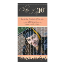 Cap & Gown Graduation Photo Announcement (peach) Photo Card