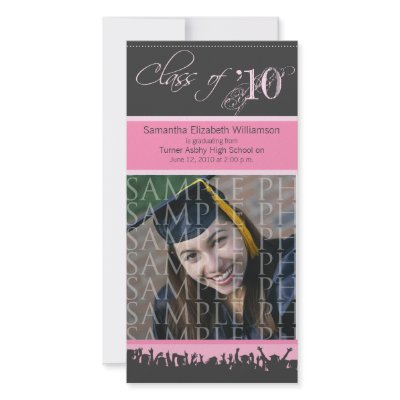 Cap & Gown Graduation Photo Announcement (pink) Photo Card Template by GraduateShoppe