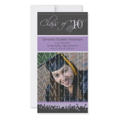 Cap & Gown Graduation Photo Announcement (purple) Customized Photo Card by GraduateShoppe
