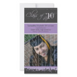 Cap & Gown Graduation Photo Announcement (purple) Photo Card